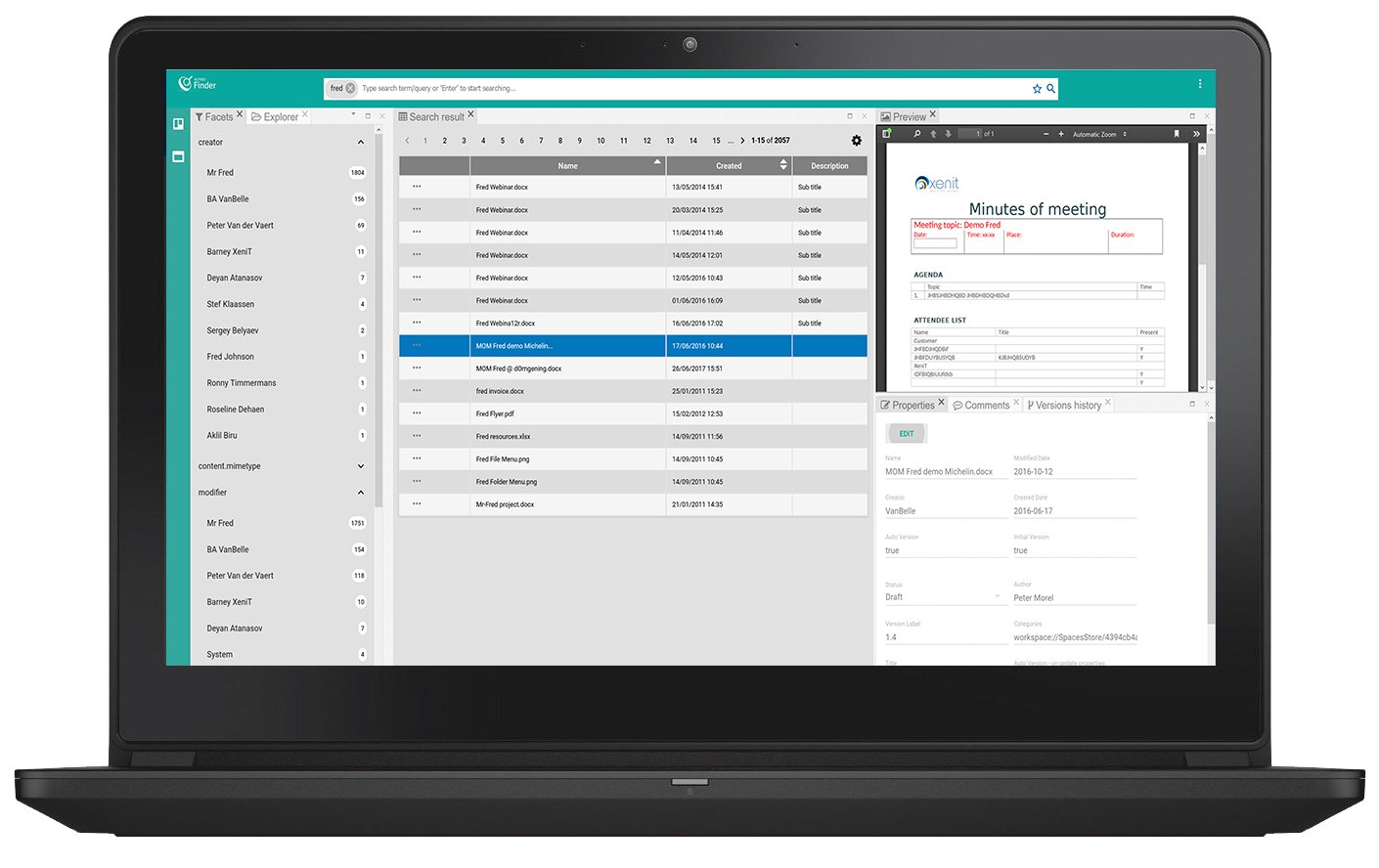 retrieving documents Alfresco