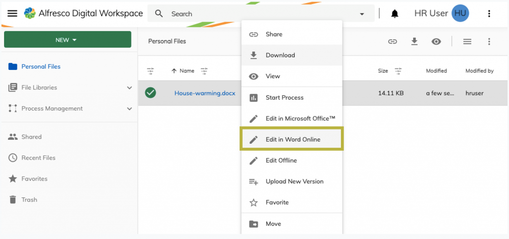 Alfresco connector for Microsoft 365